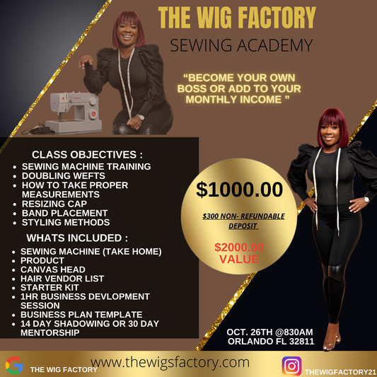 The Wig Factory Academy 'Group Class' DEPOSIT
